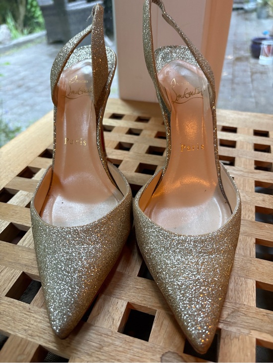 Christian Louboutin Shoes - Christian Louboutin Ever 100 glitter slingback pumps